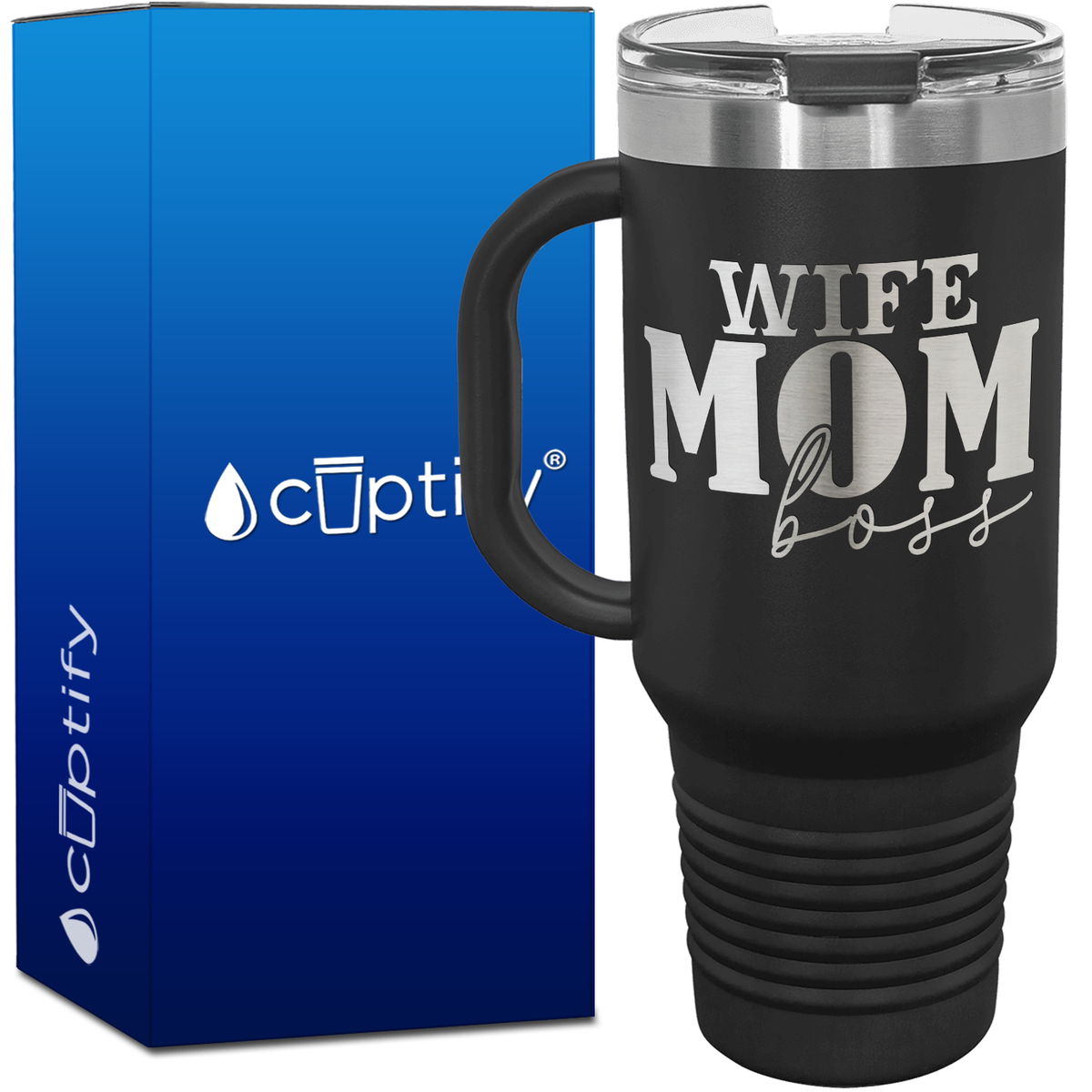 Wife Mom Boss 40oz Travel Mug
