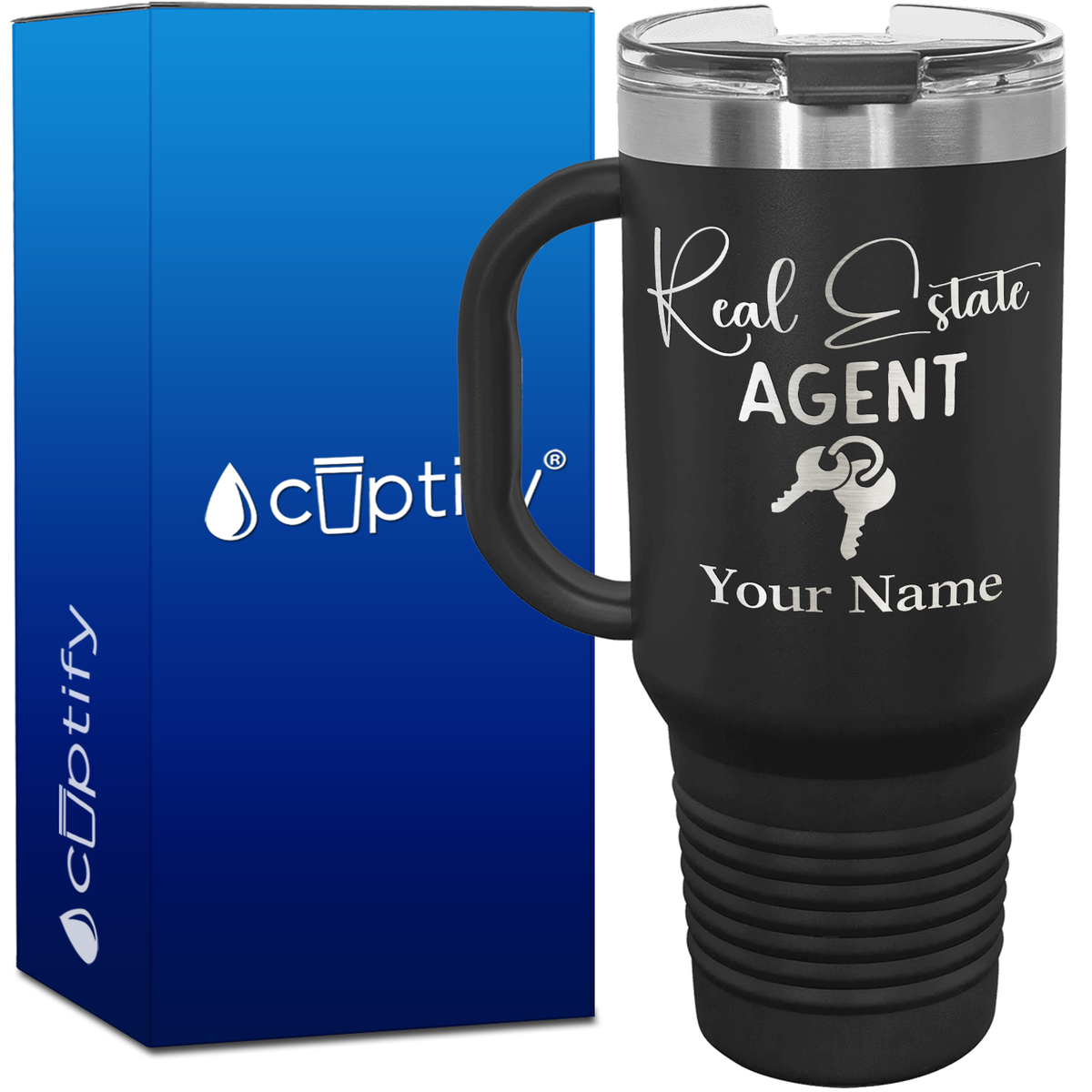 Personalized Real Estate Agent Keys 40oz Travel Mug