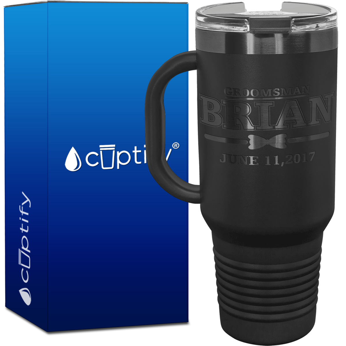 Personalized Bow Tie Groosman 40oz Travel Mug