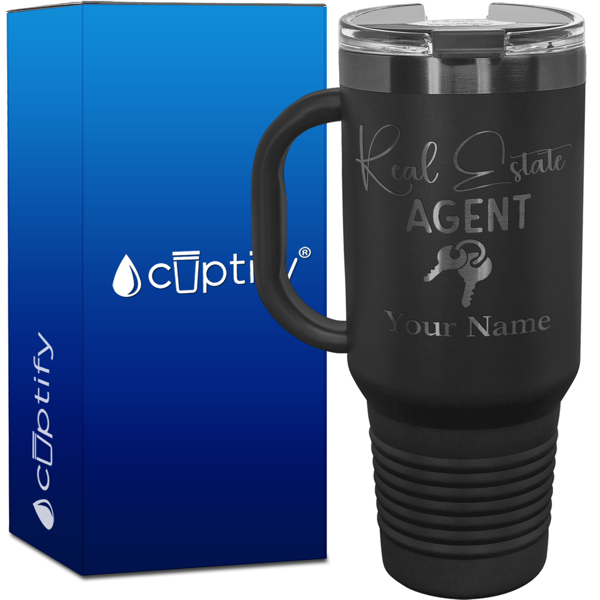 Personalized Real Estate Agent Keys 40oz Travel Mug