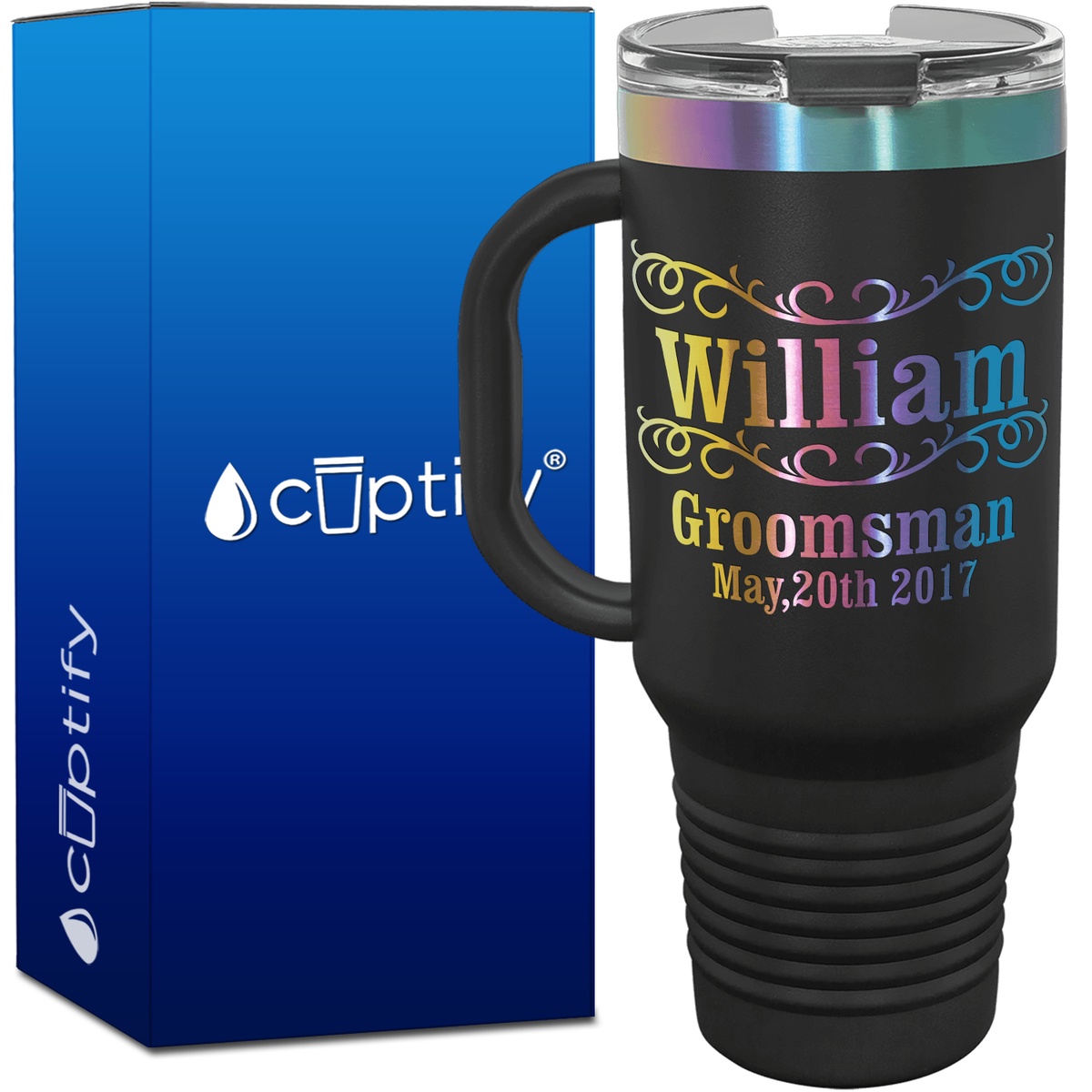 Personalized Classic Groomsman 40oz Travel Mug
