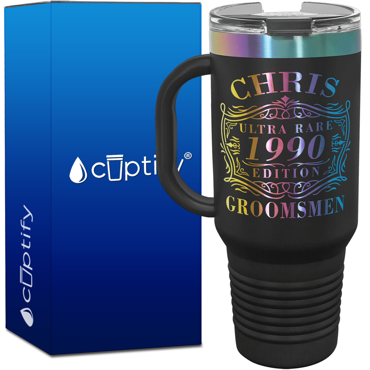 Personalized Ultra Rare Edition Groomsmen 40oz Travel Mug