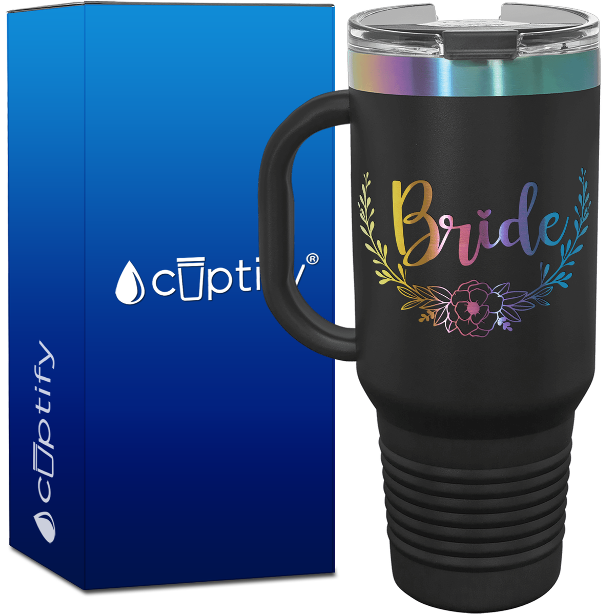 Bride Floral 40oz Travel Mug