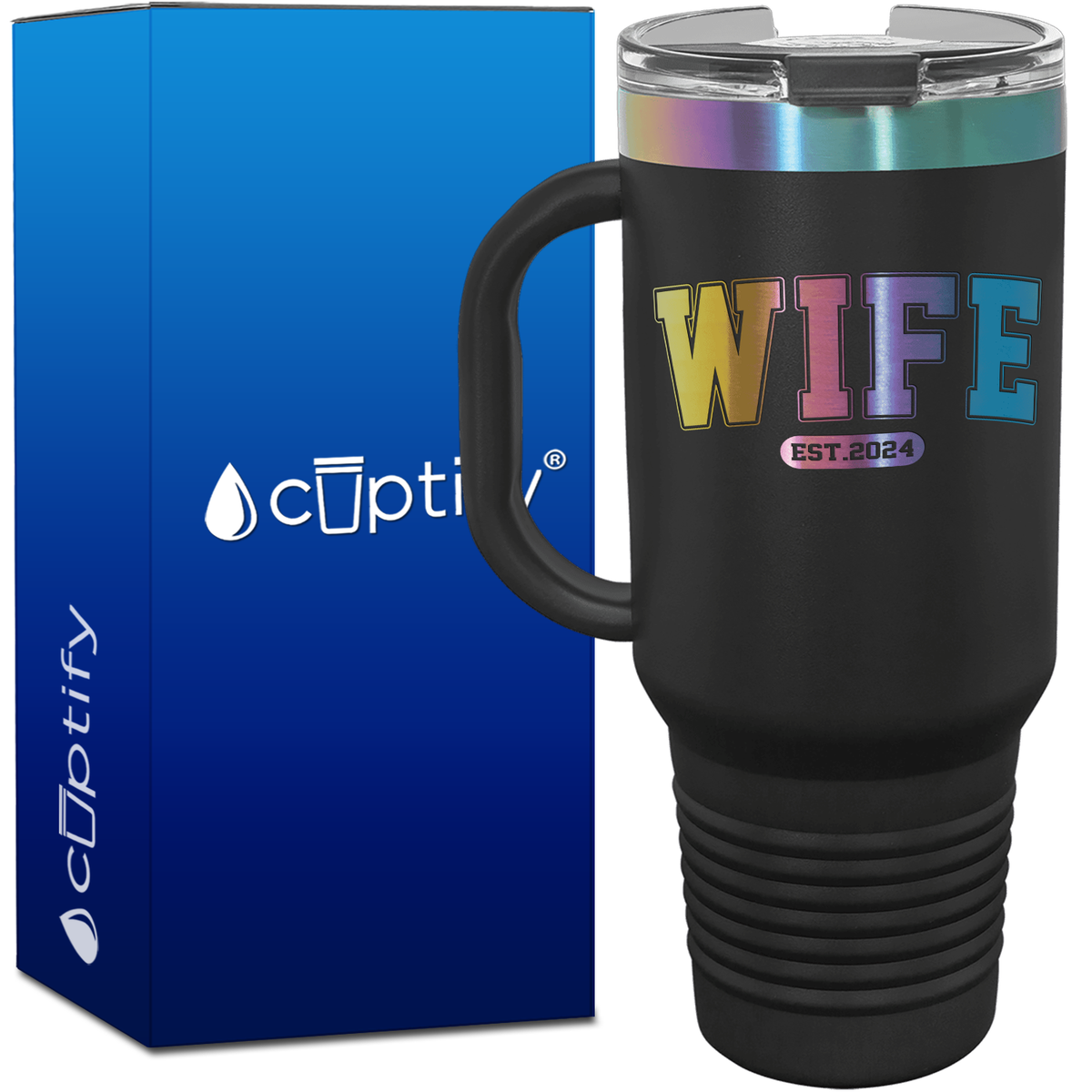 New Wife Personalized Established Year 40oz Travel Mug