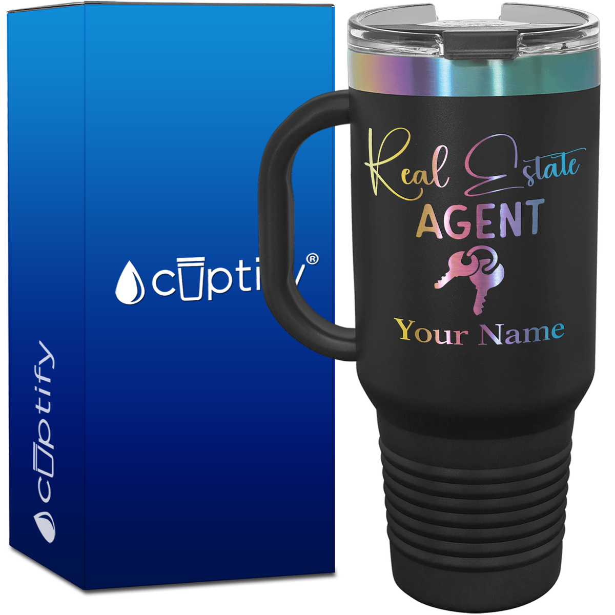 Personalized Real Estate Agent Keys 40oz Travel Mug