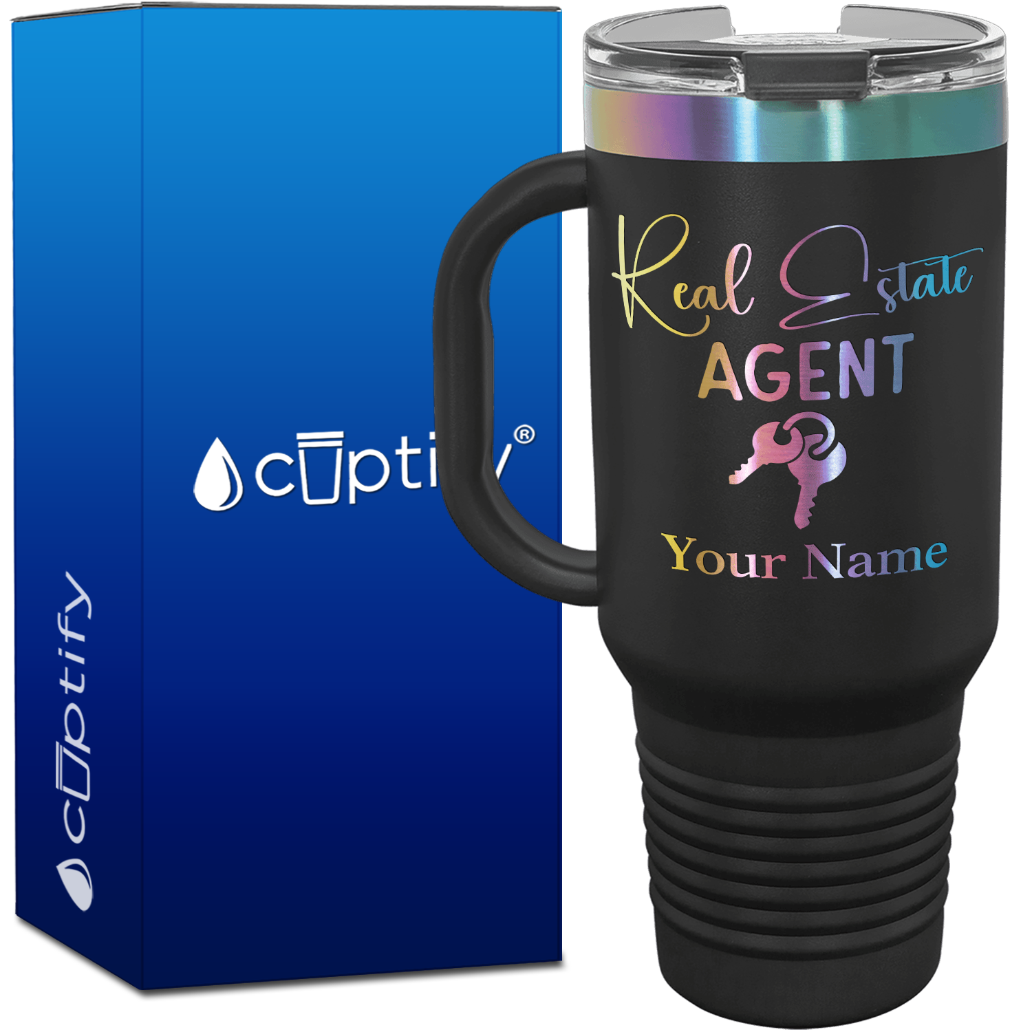 Personalized Real Estate Agent Keys 40oz Travel Mug