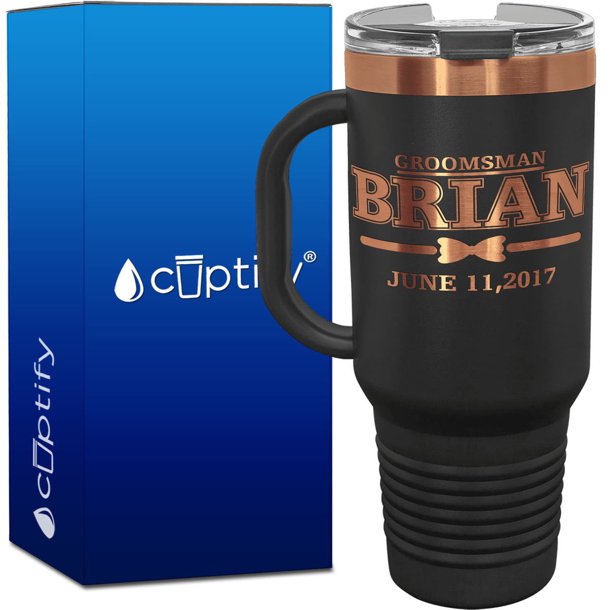 Personalized Bow Tie Groosman 40oz Travel Mug