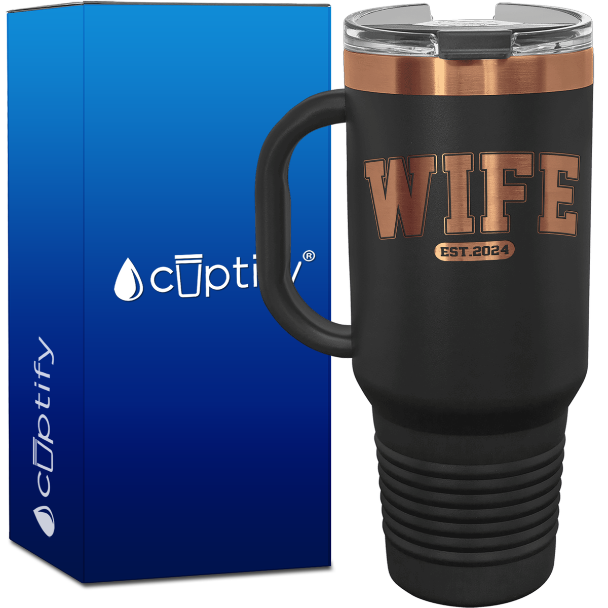 New Wife Personalized Established Year 40oz Travel Mug
