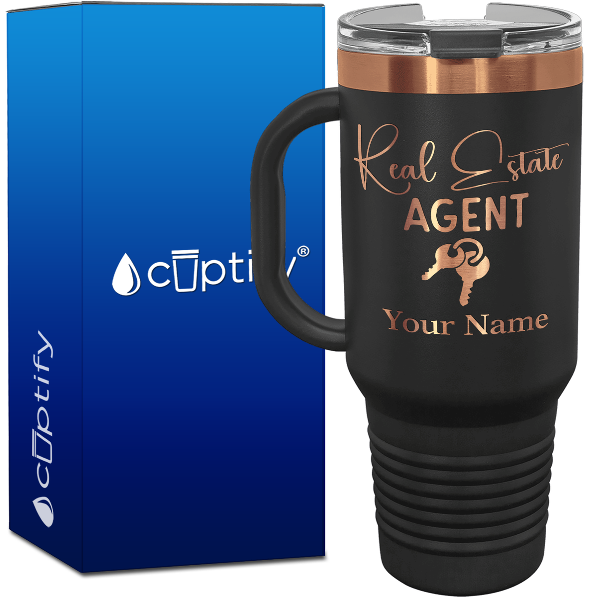 Personalized Real Estate Agent Keys 40oz Travel Mug