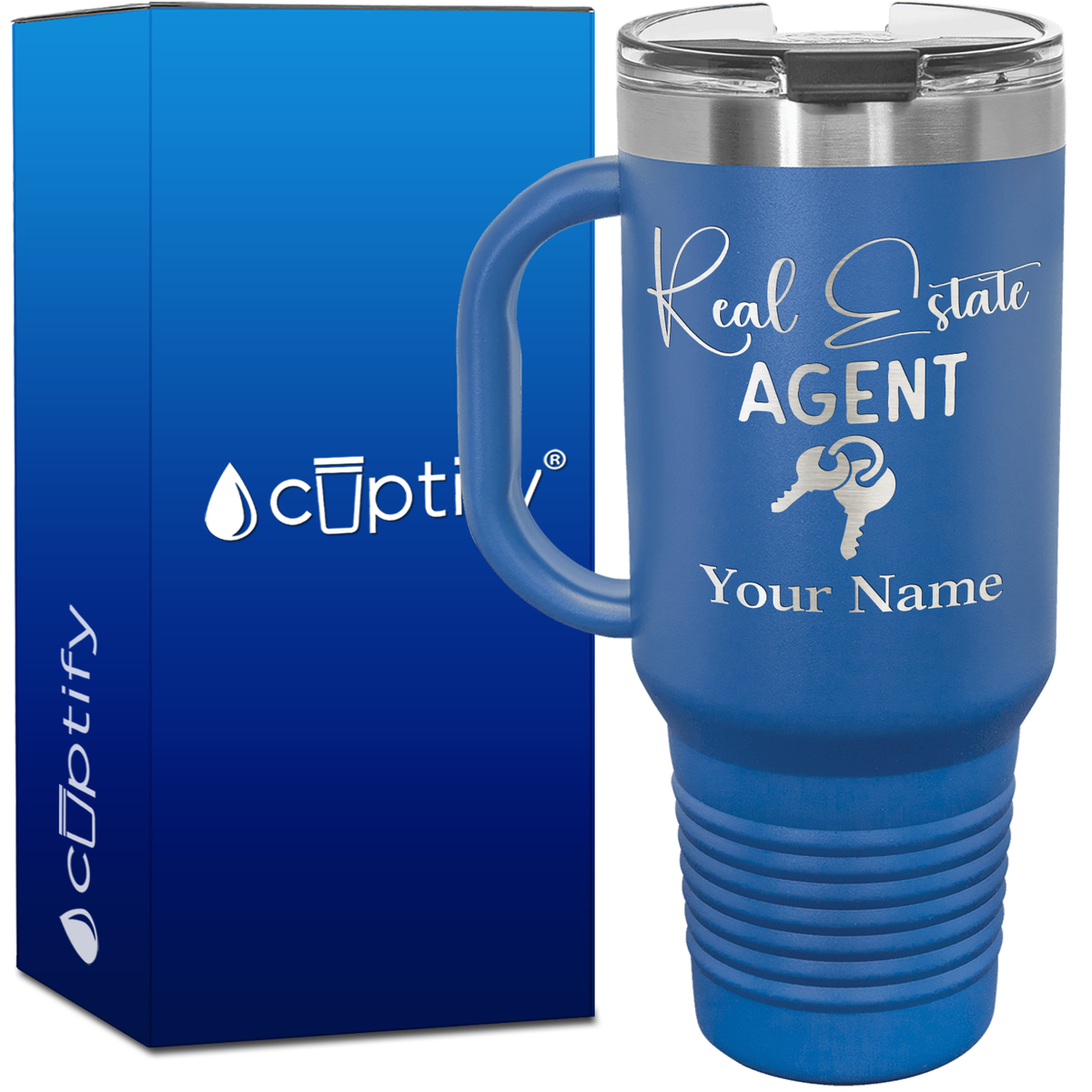 Personalized Real Estate Agent Keys 40oz Travel Mug