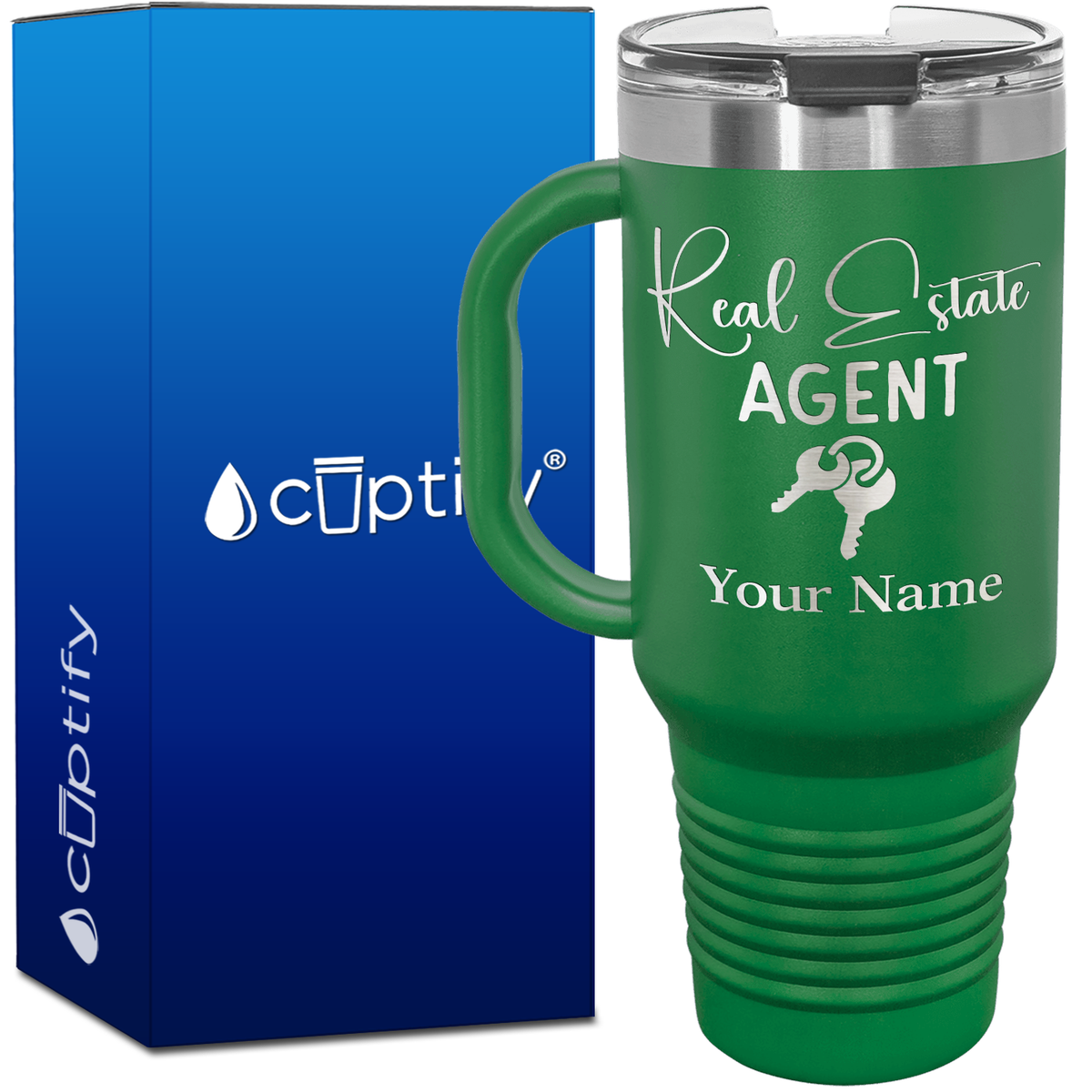 Personalized Real Estate Agent Keys 40oz Travel Mug