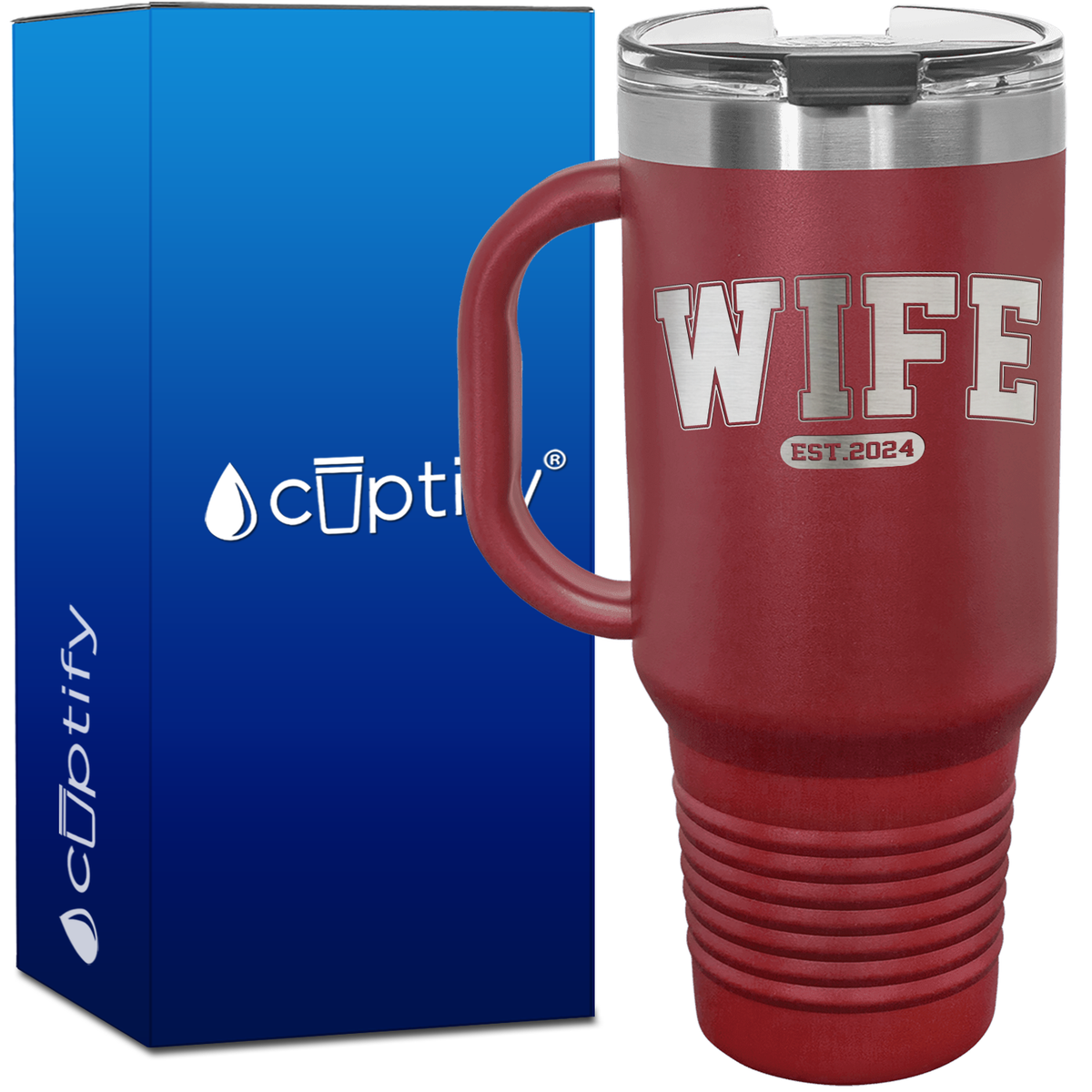 New Wife Personalized Established Year 40oz Travel Mug
