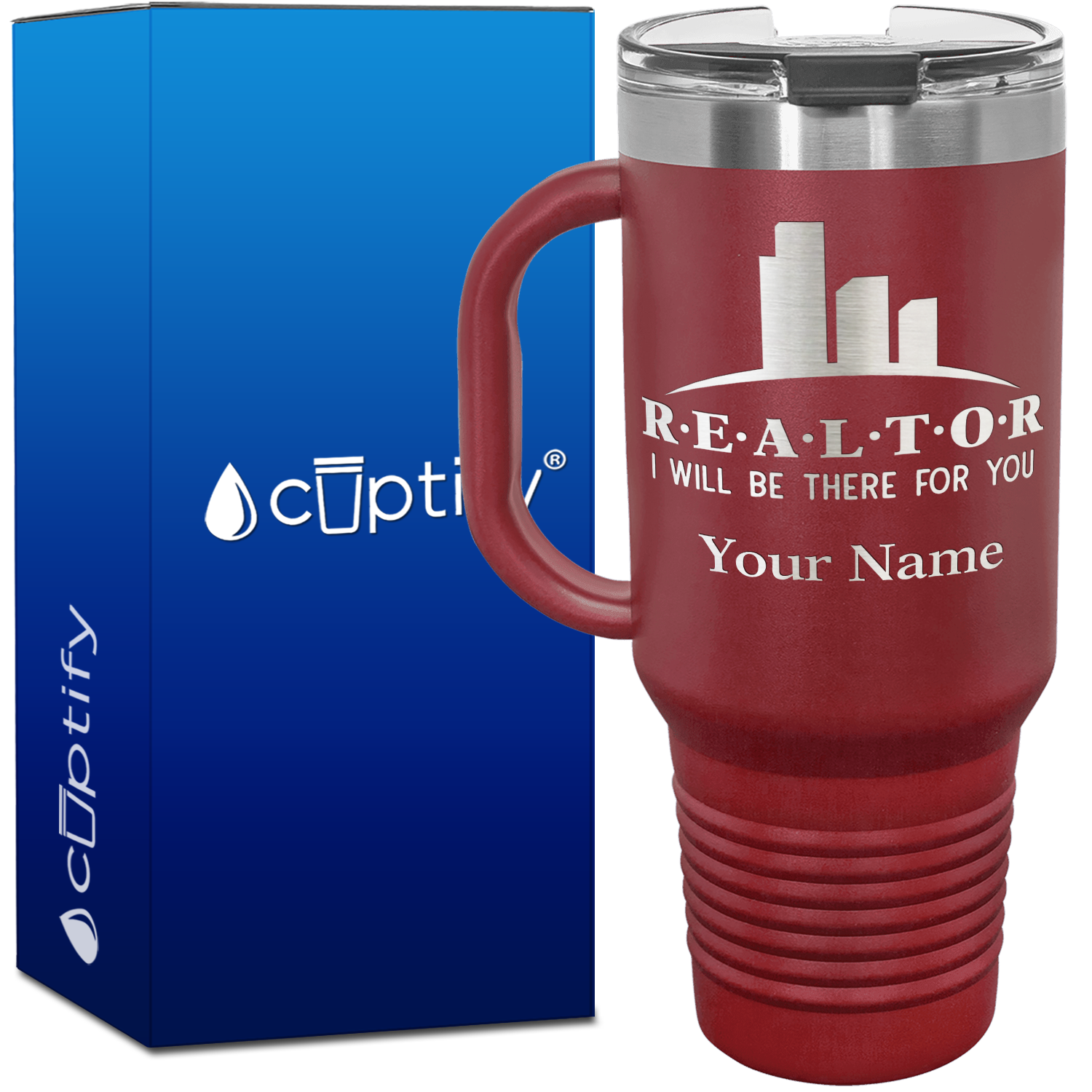 Personalized Realtor I will be there for You 40oz Travel Mug