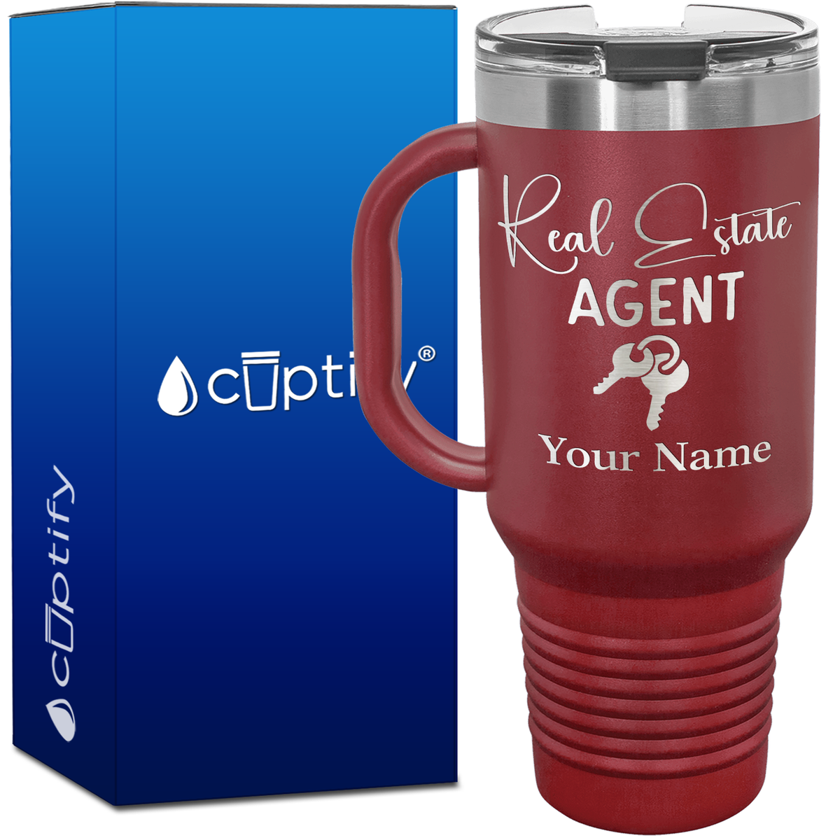 Personalized Real Estate Agent Keys 40oz Travel Mug