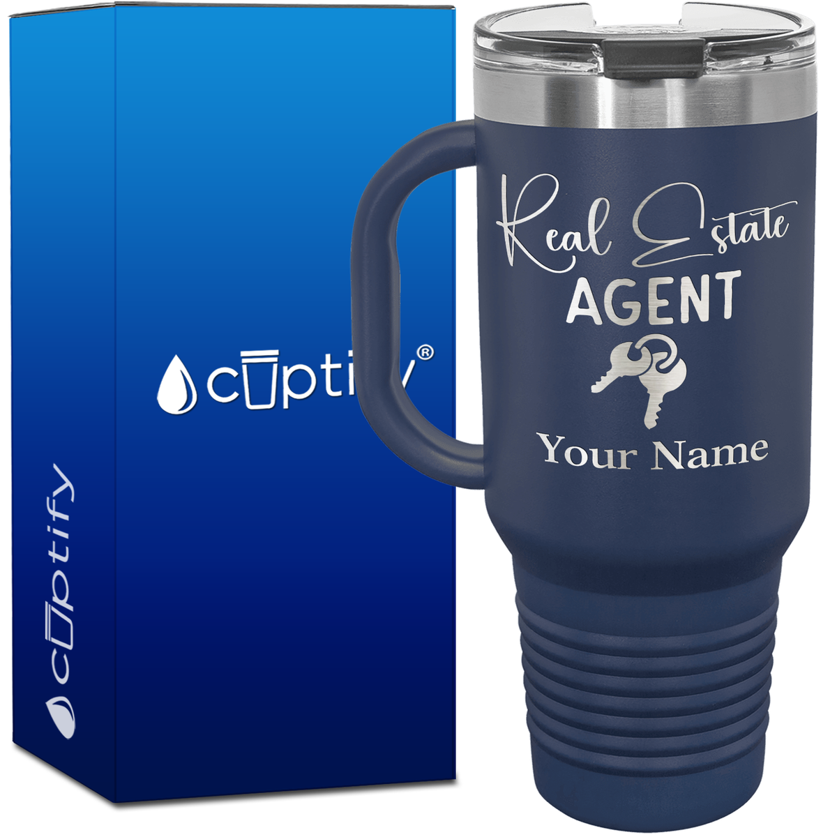 Personalized Real Estate Agent Keys 40oz Travel Mug