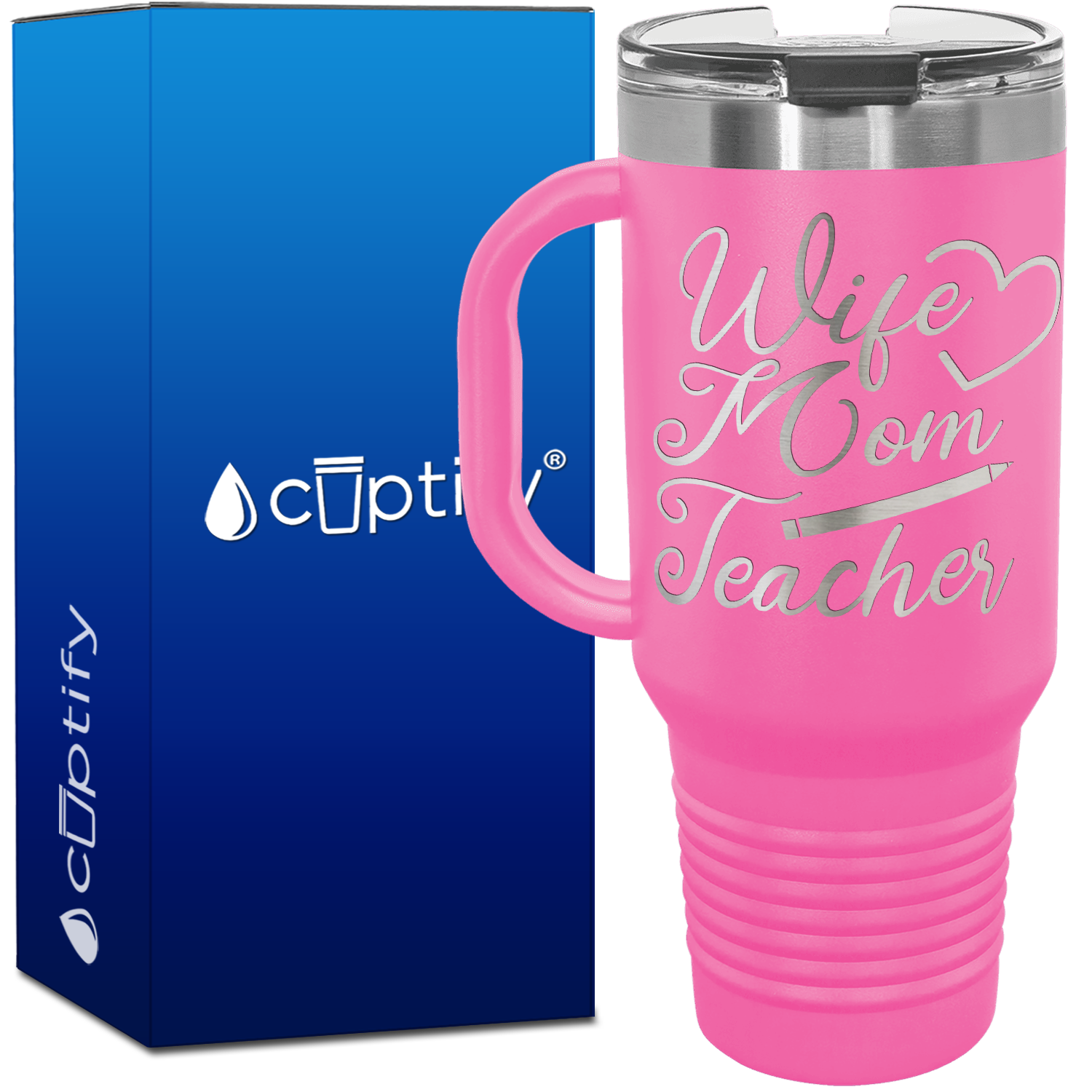Wife Mom Teacher 40oz Travel Mug