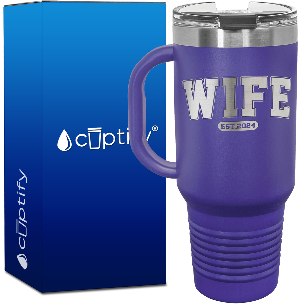 New Wife Personalized Established Year 40oz Travel Mug