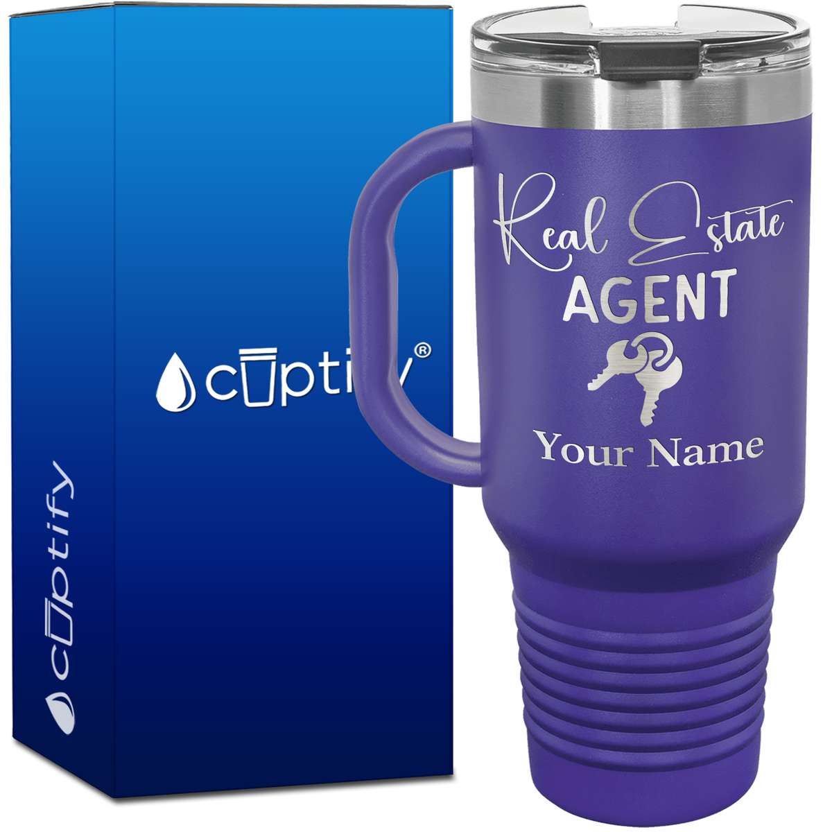 Personalized Real Estate Agent Keys 40oz Travel Mug