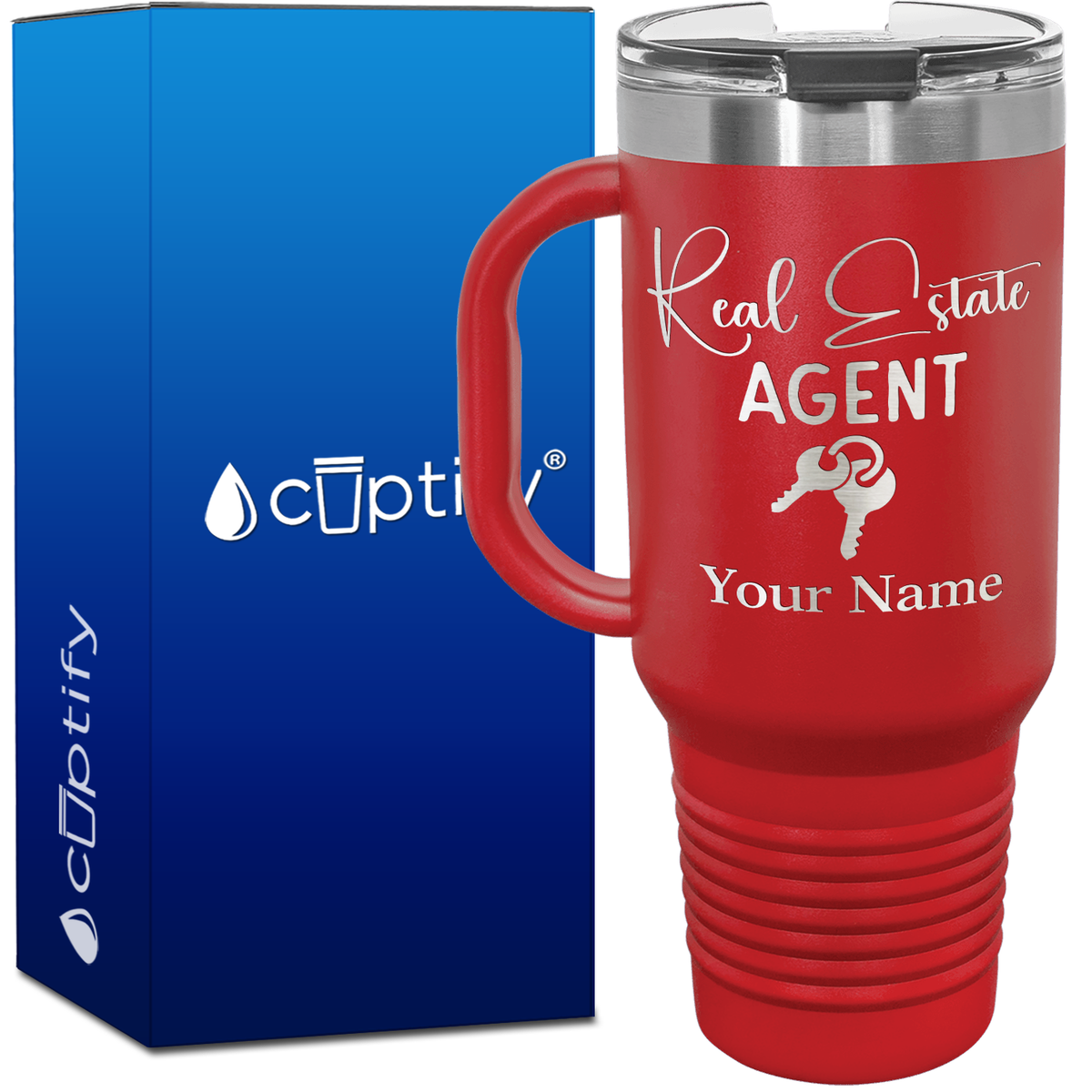 Personalized Real Estate Agent Keys 40oz Travel Mug