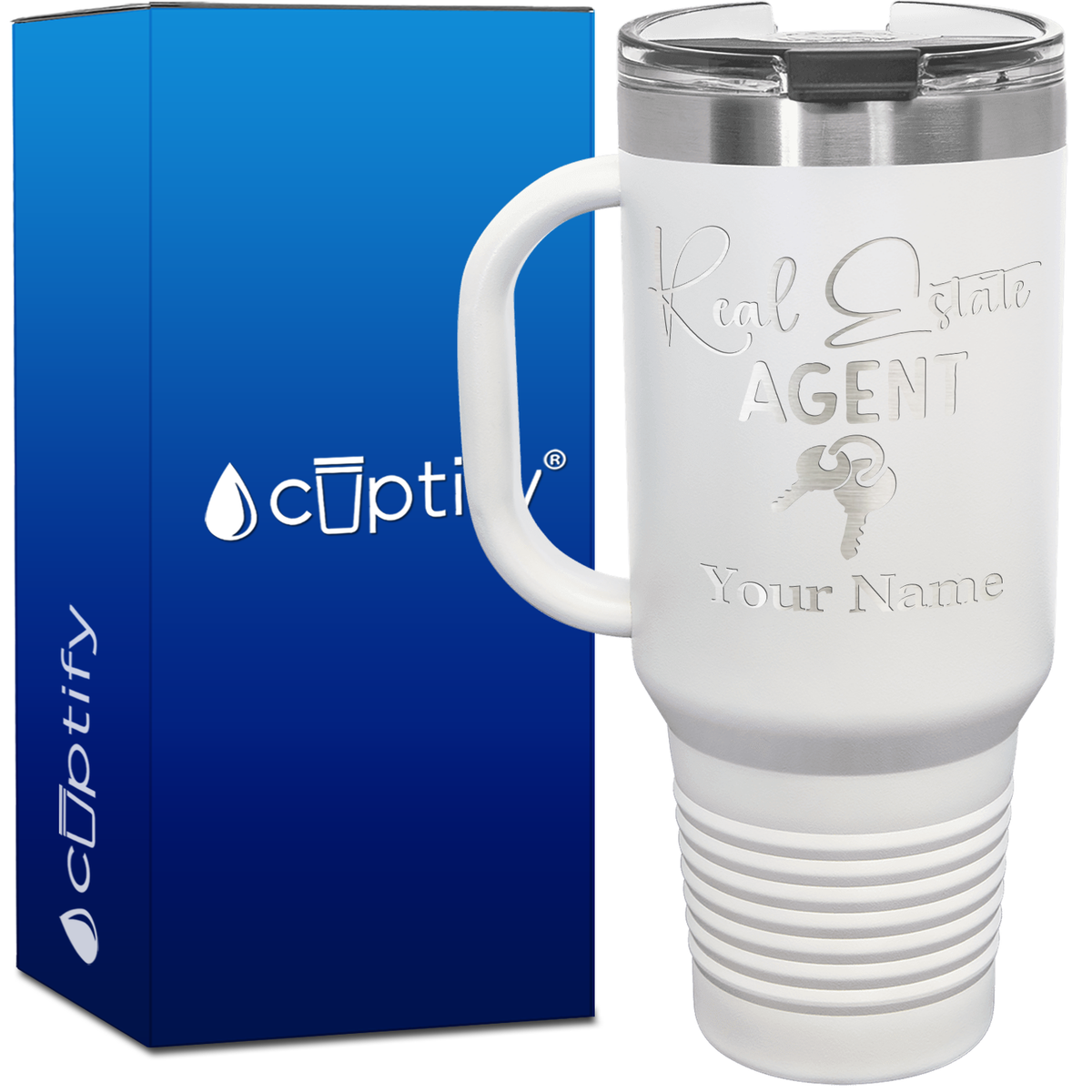 Personalized Real Estate Agent Keys 40oz Travel Mug