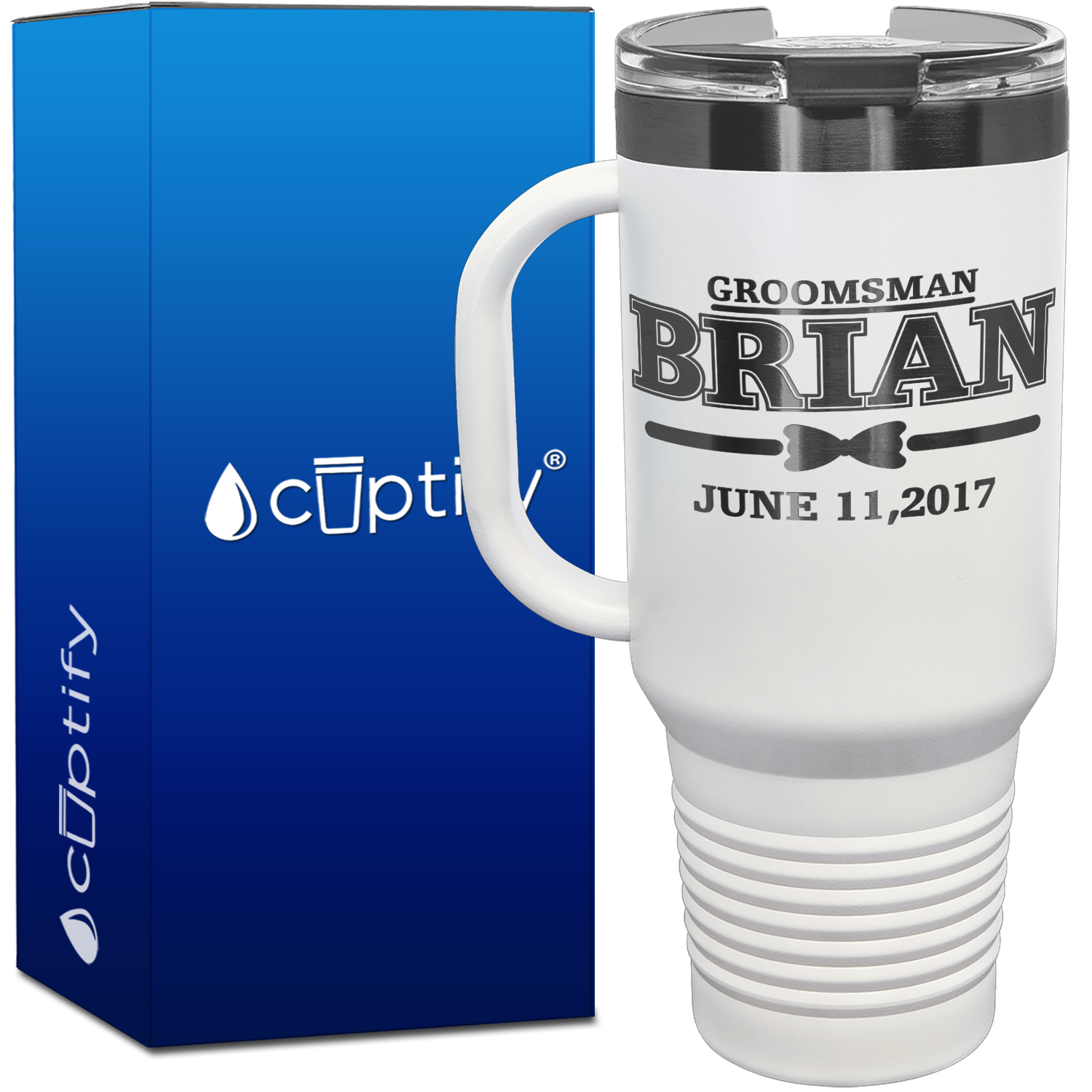 Personalized Bow Tie Groosman 40oz Travel Mug