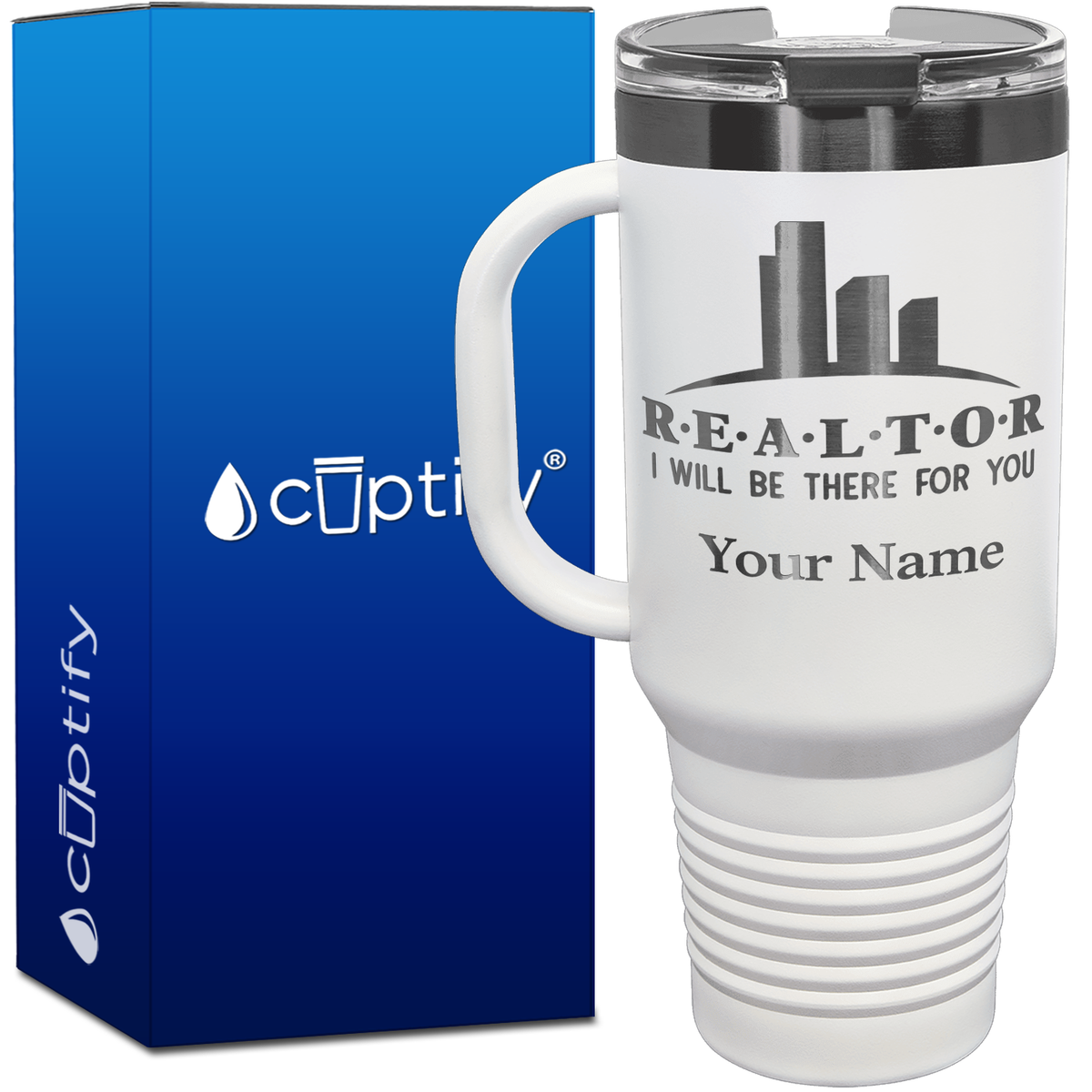 Personalized Realtor I will be there for You 40oz Travel Mug