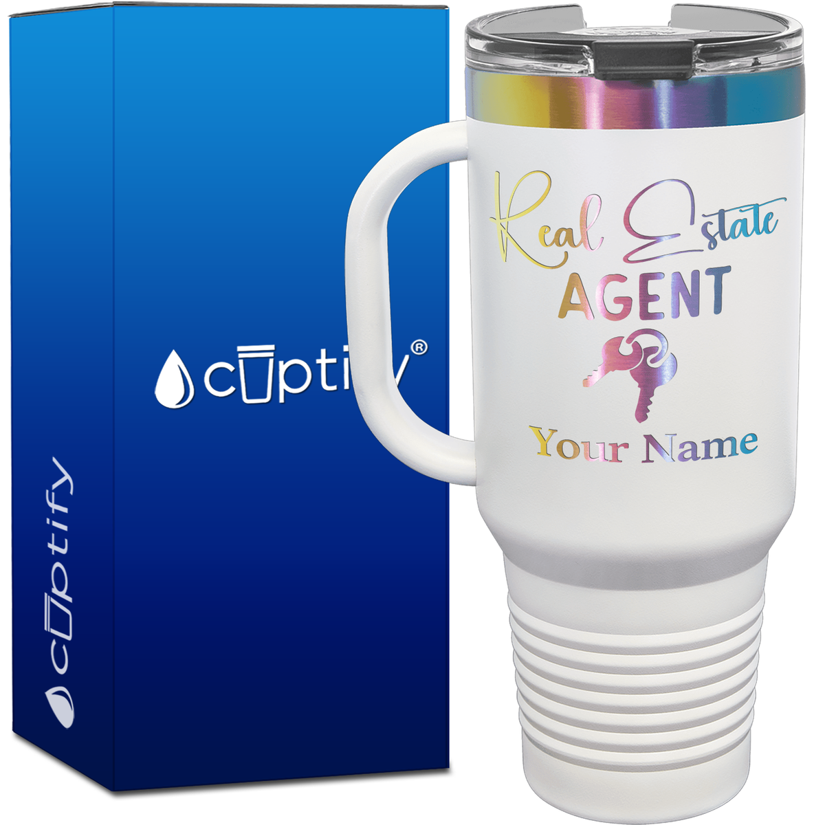 Personalized Real Estate Agent Keys 40oz Travel Mug