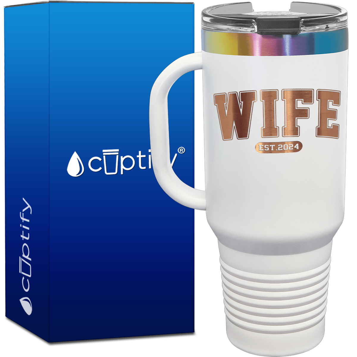 New Wife Personalized Established Year 40oz Travel Mug