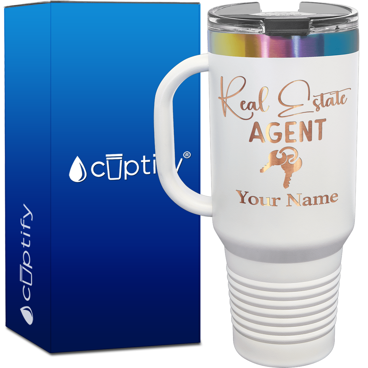 Personalized Real Estate Agent Keys 40oz Travel Mug