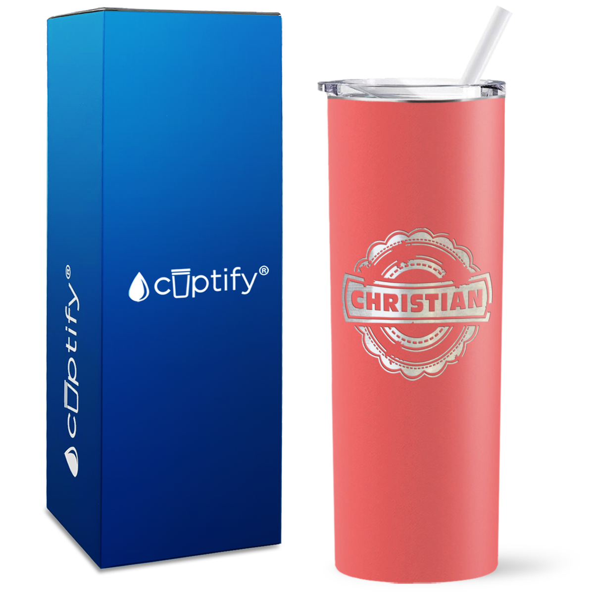 Personalized Asperous Engraved on 20oz Skinny Tumbler