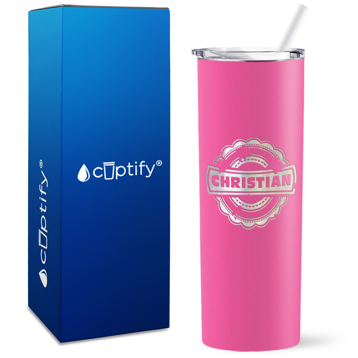 Personalized Asperous Engraved on 20oz Skinny Tumbler