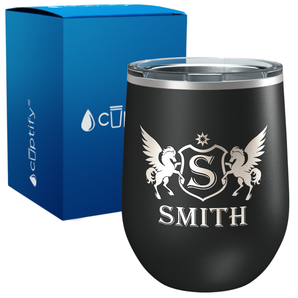 Personalized Pegasus Engraved on 12oz Wine Tumbler