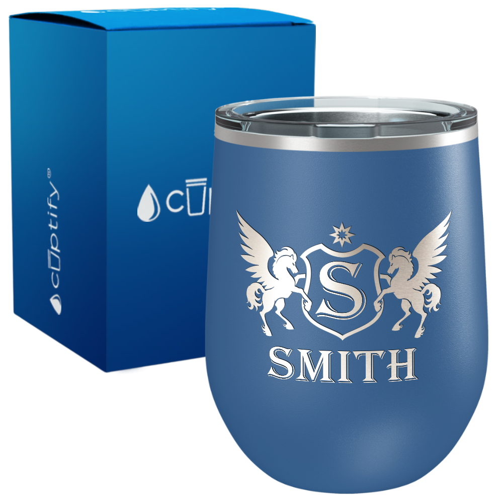 Personalized Pegasus Engraved on 12oz Wine Tumbler
