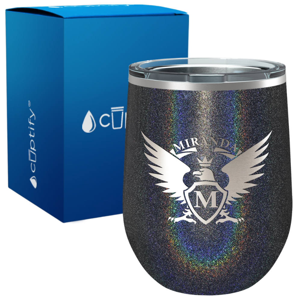 Personalized Eagle Engraved on 12oz Wine Tumbler