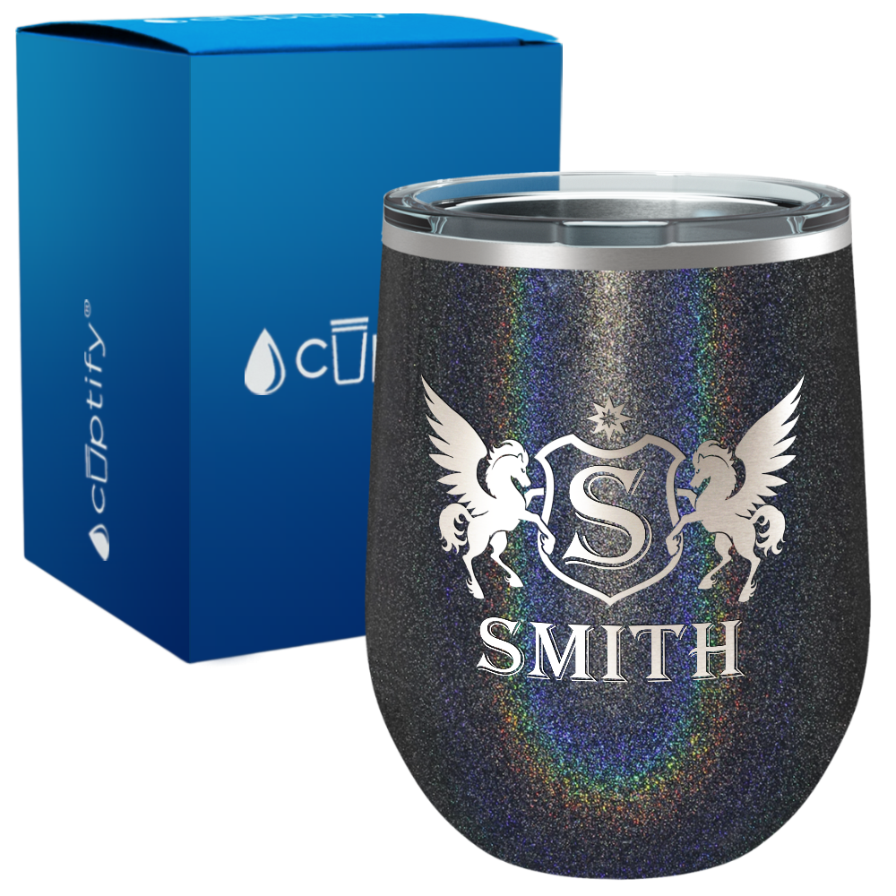 Personalized Pegasus Engraved on 12oz Wine Tumbler