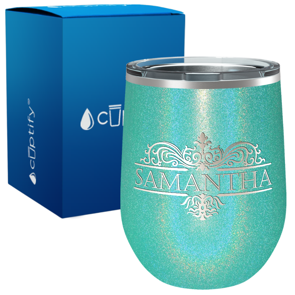 Personalized Vestige Monogram Engraved on 12oz Wine Tumbler