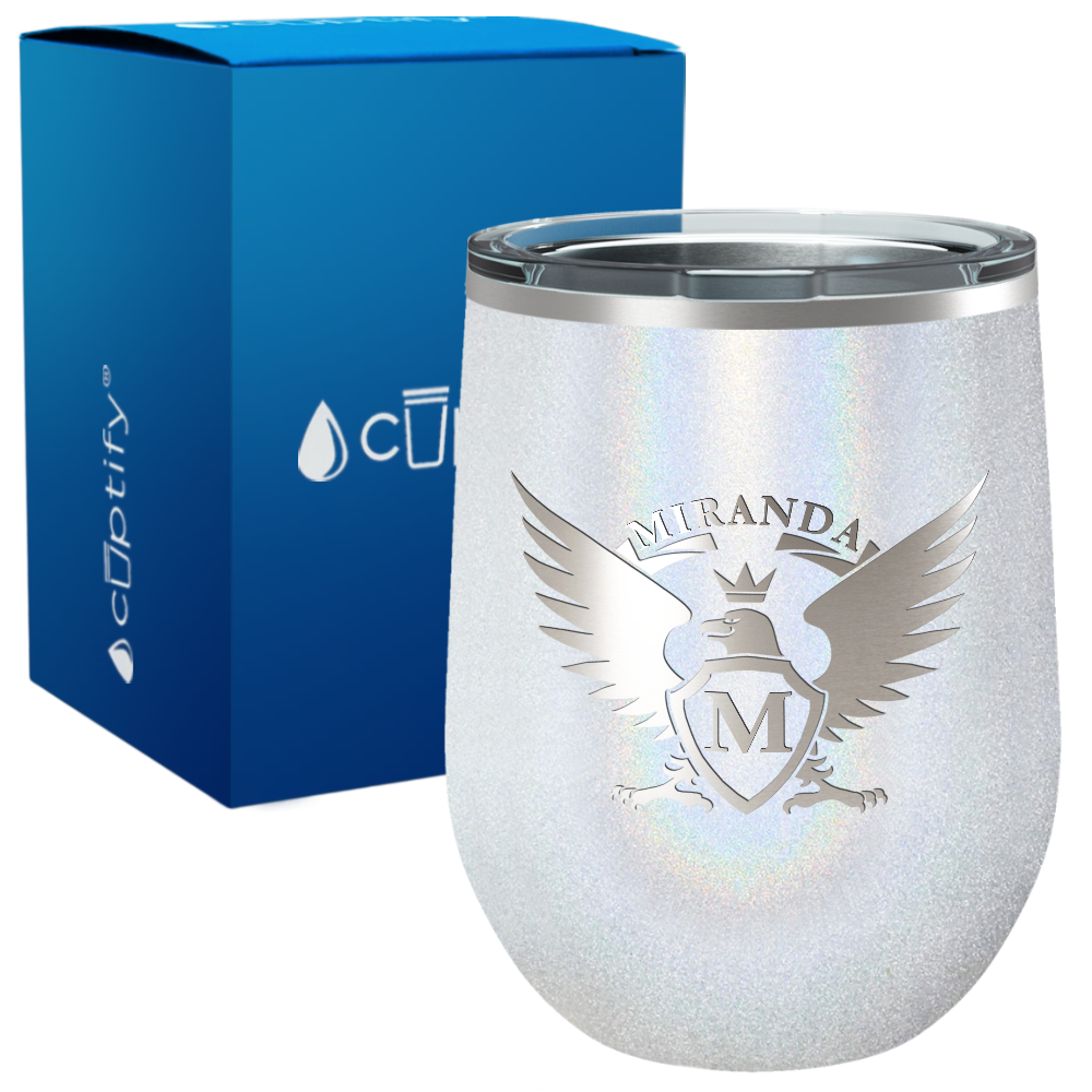 Personalized Eagle Engraved on 12oz Wine Tumbler