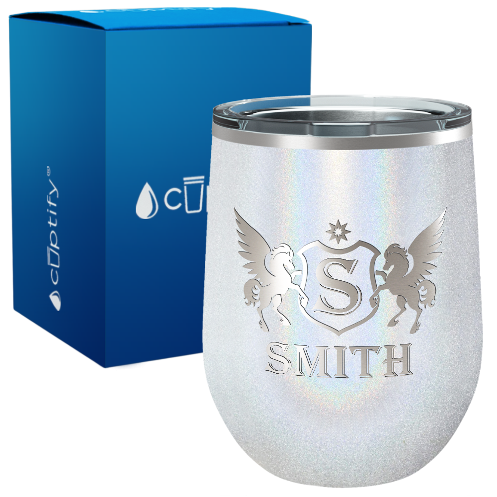 Personalized Pegasus Engraved on 12oz Wine Tumbler