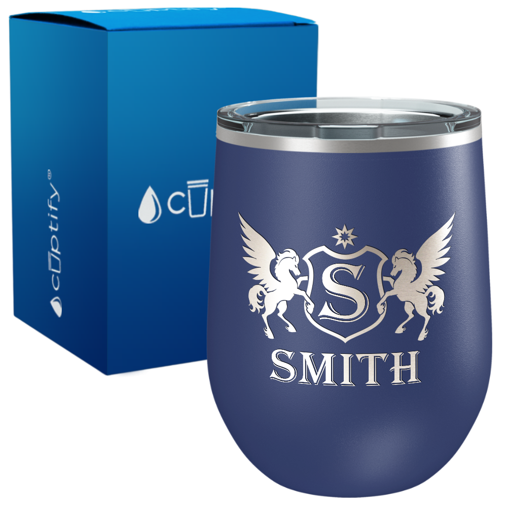 Personalized Pegasus Engraved on 12oz Wine Tumbler
