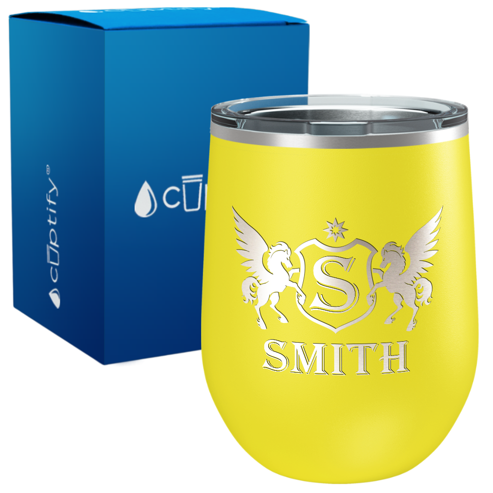 Personalized Pegasus Engraved on 12oz Wine Tumbler