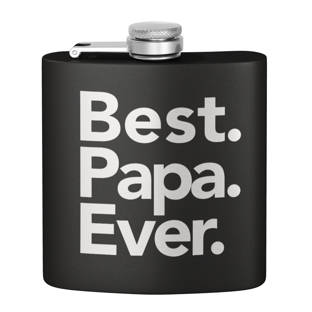 Best Papa Ever 6oz Stainless Steel Hip Flask