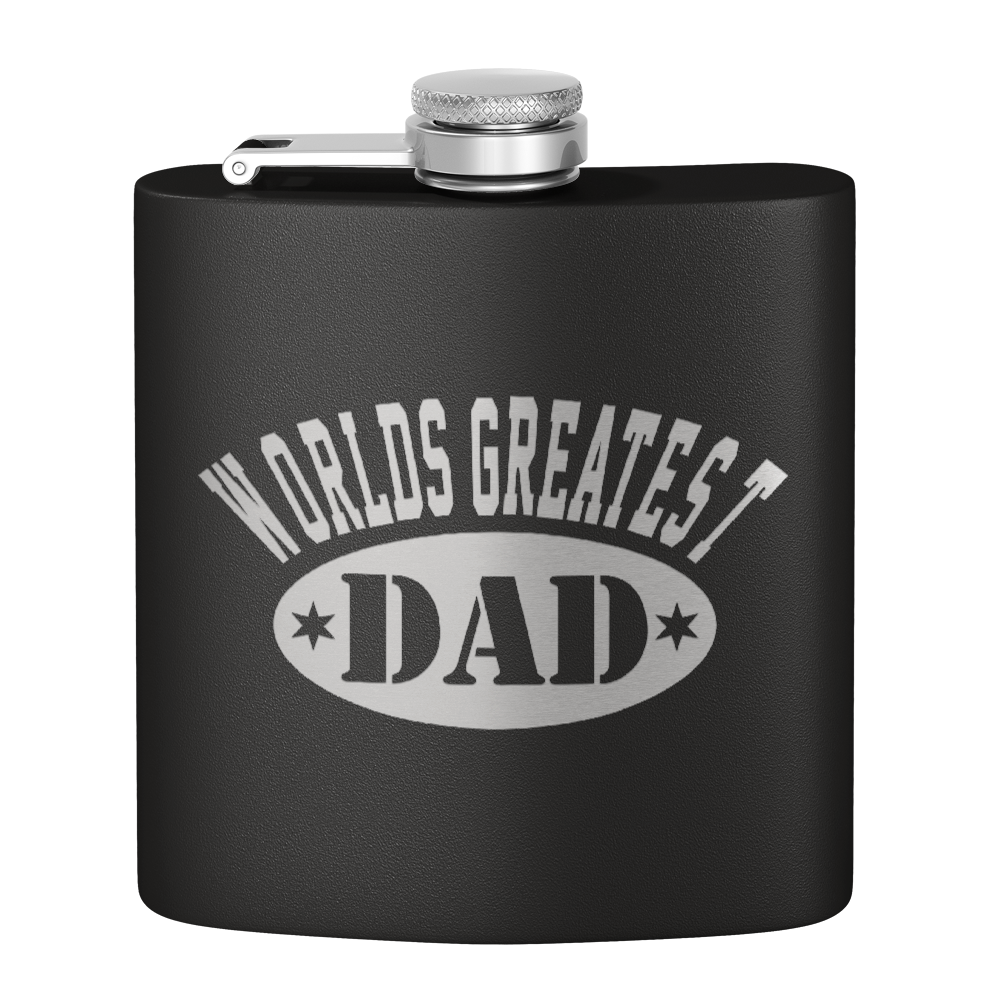 World's Greatest Dad 6oz Stainless Steel Hip Flask