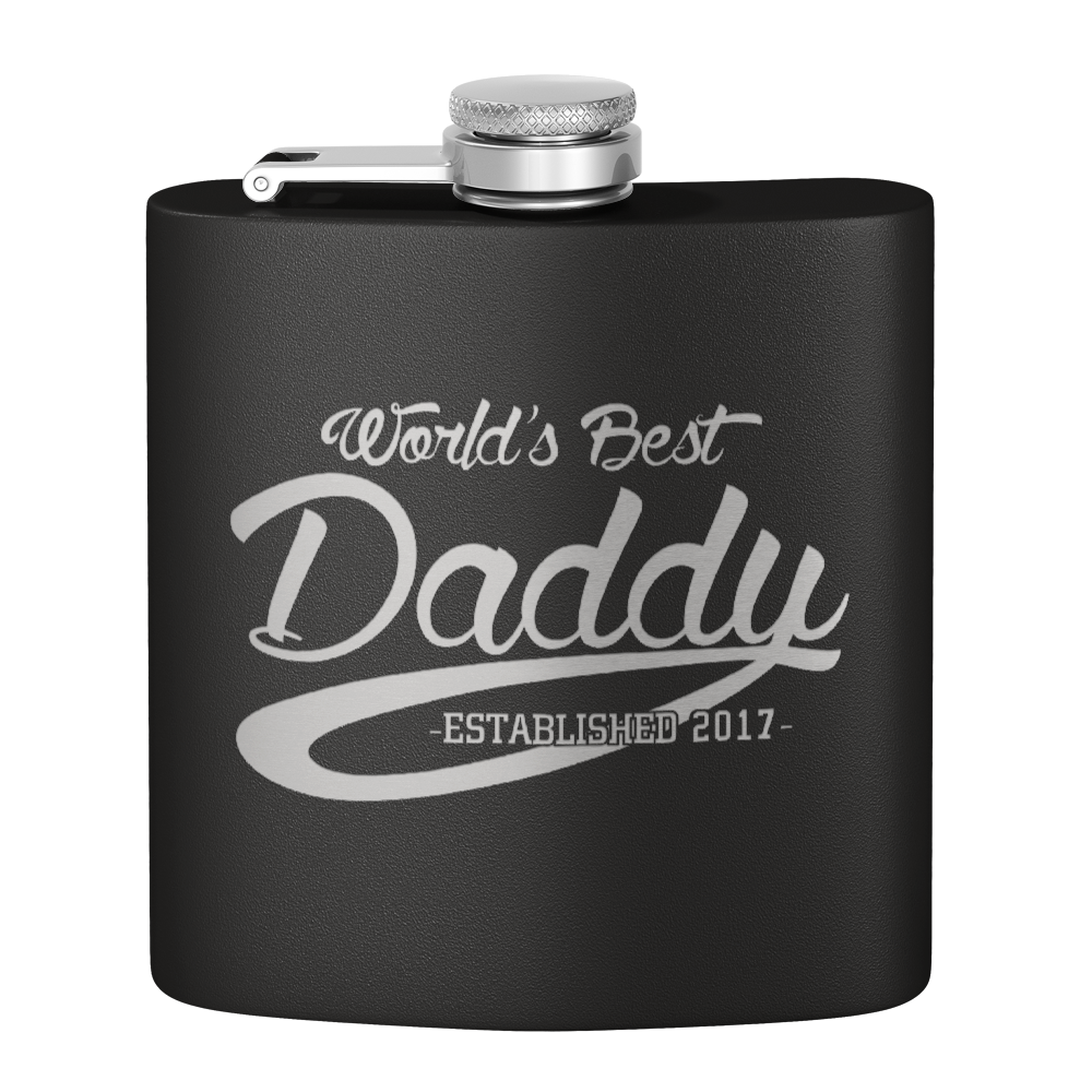 World's Best Daddy 6oz Stainless Steel Hip Flask
