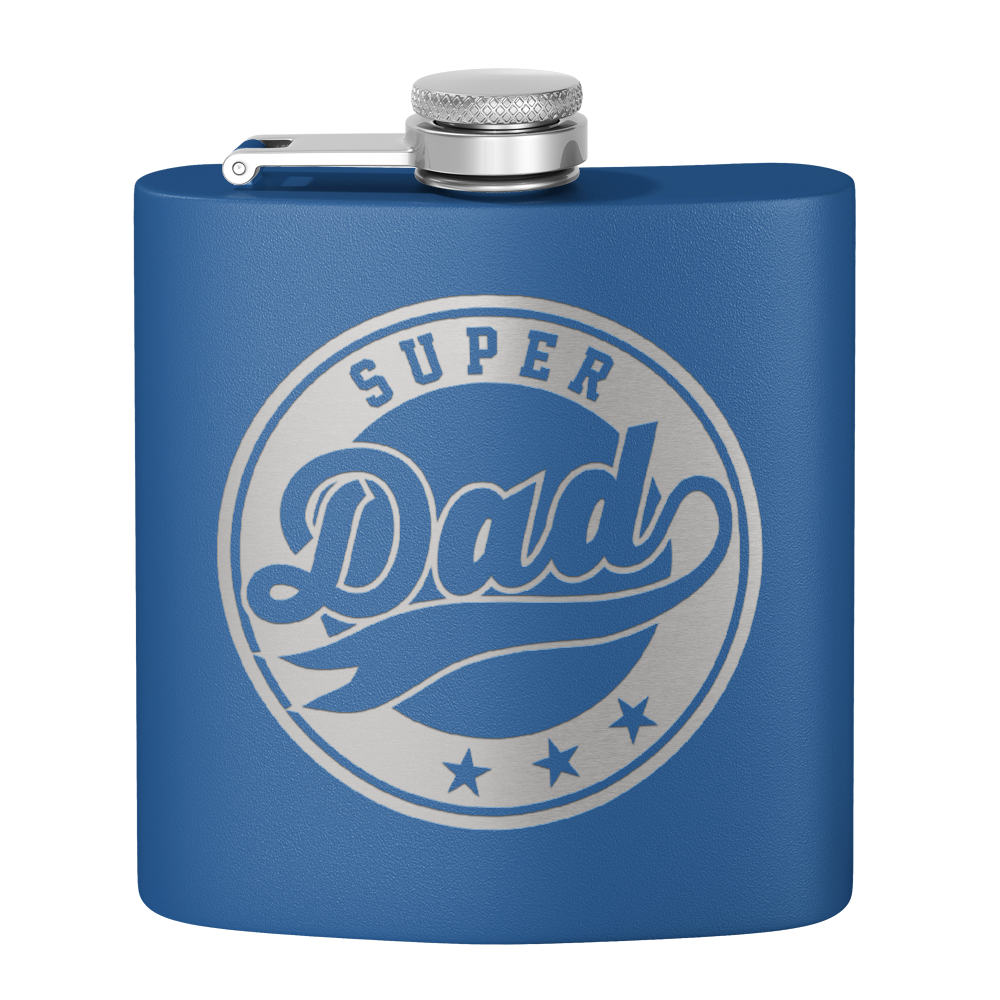 Super Dad 6oz Stainless Steel Hip Flask