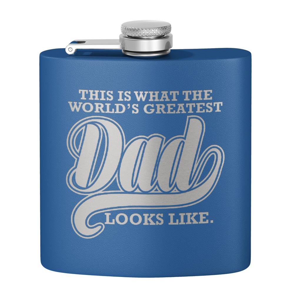This is what the World's Greatest Dad Looks Like 6oz Stainless Steel Hip Flask
