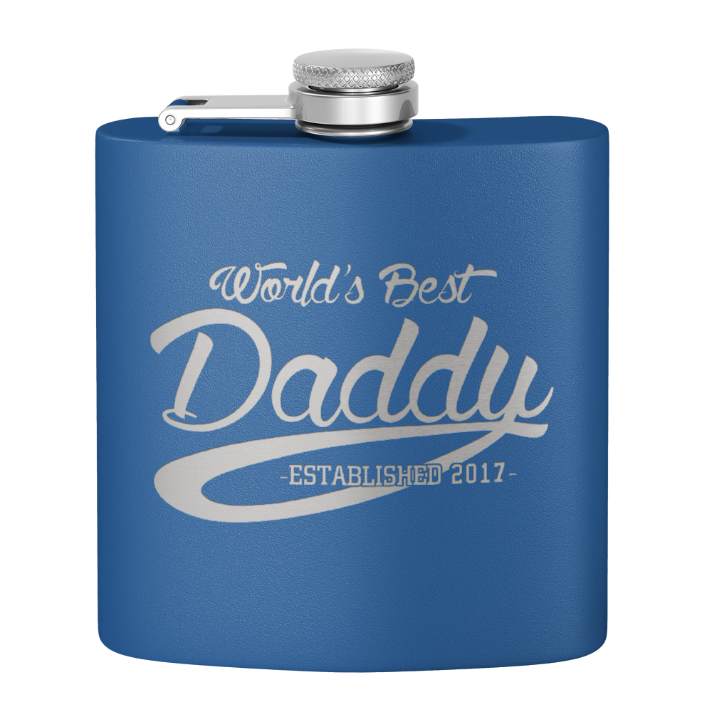 World's Best Daddy 6oz Stainless Steel Hip Flask