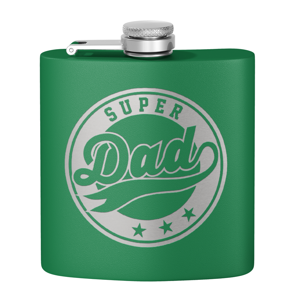 Super Dad 6oz Stainless Steel Hip Flask