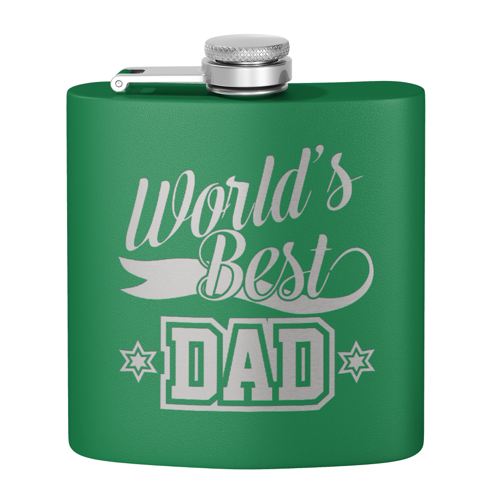World's Best Dad 6oz Stainless Steel Hip Flask