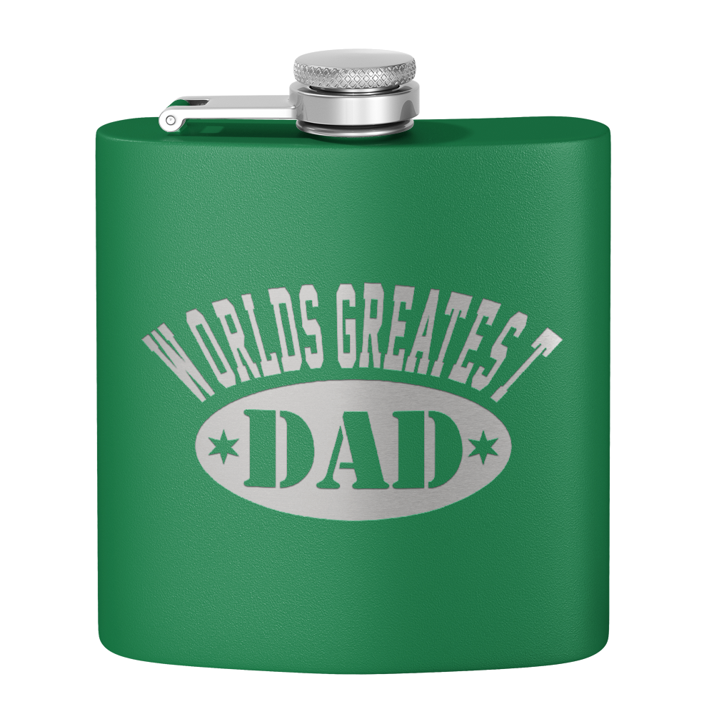 World's Greatest Dad 6oz Stainless Steel Hip Flask