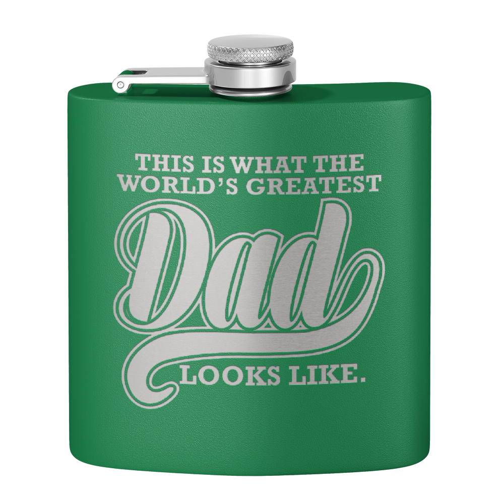 This is what the World's Greatest Dad Looks Like 6oz Stainless Steel Hip Flask